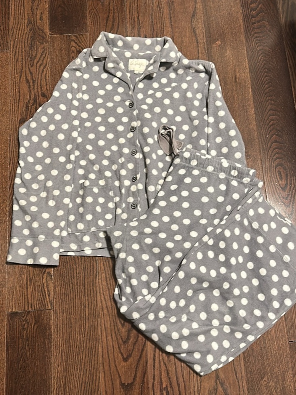 La SENZA Grey and White Polka Dot Pajama Set